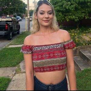 Off Shoulder Crop Top